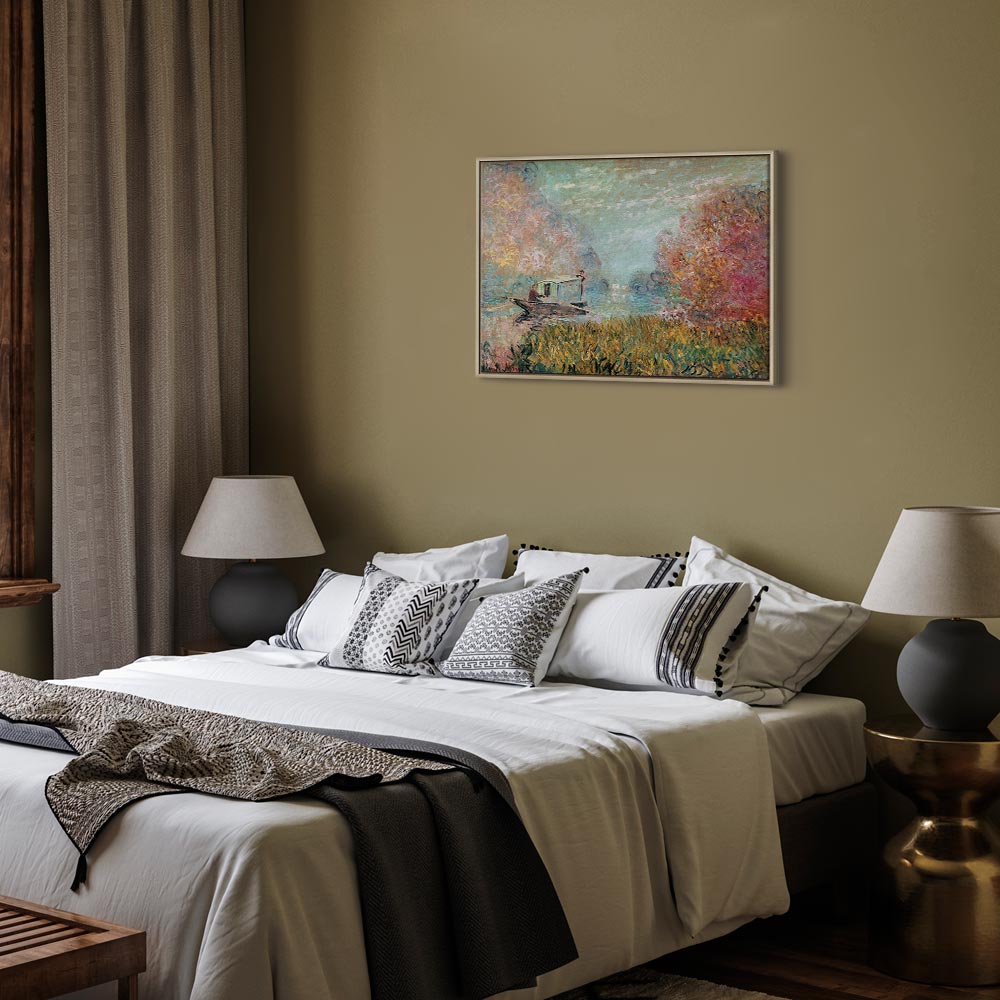 Monet Boat on the Seine Impressionist Canvas Print