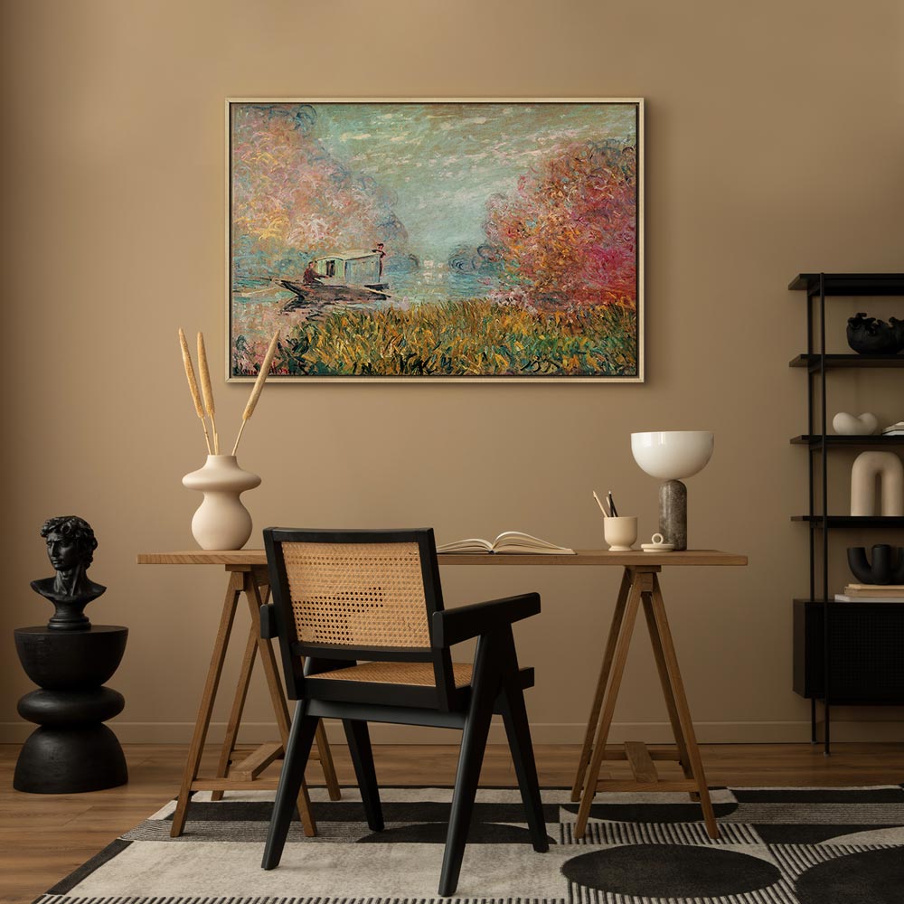 Monet Boat on the Seine Impressionist Canvas Print