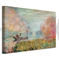 Monet Boat on the Seine Impressionist Canvas Print
