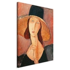 Canvas Print Portrait: Jeanne Hebuterne in a Large Hat