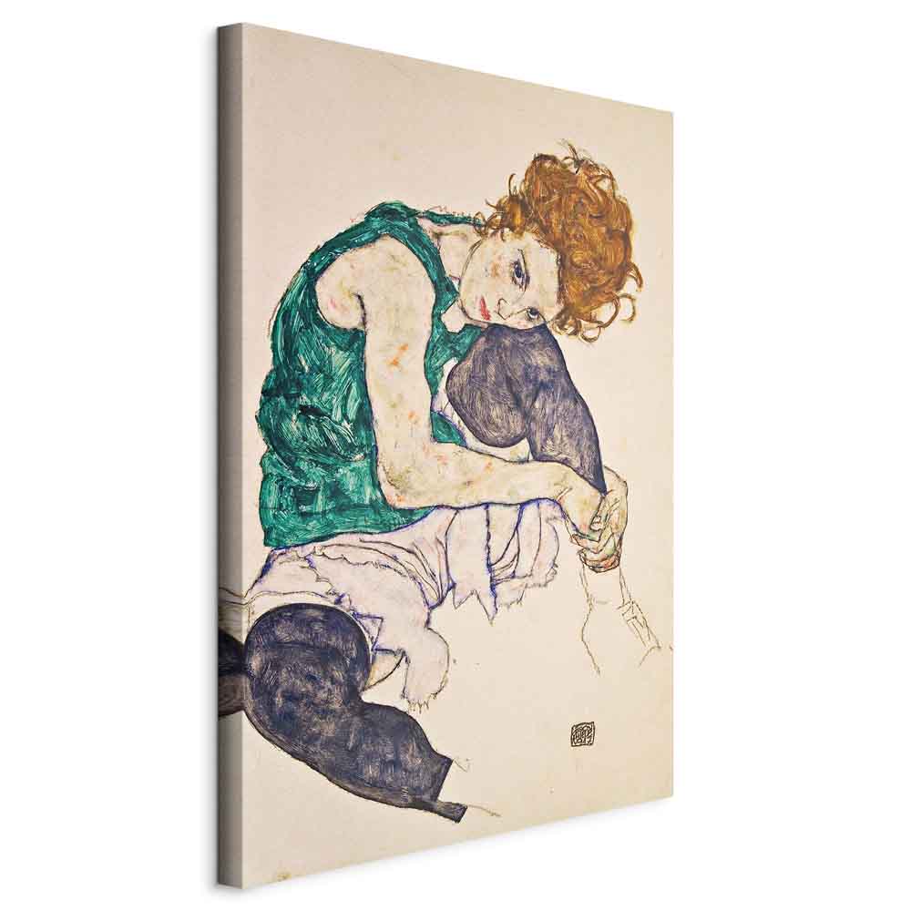 Canvas Print Seated Woman Drawn Up