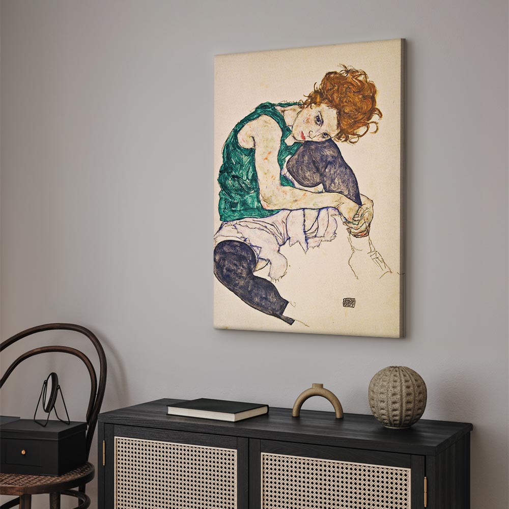 Canvas Print Seated Woman Drawn Up