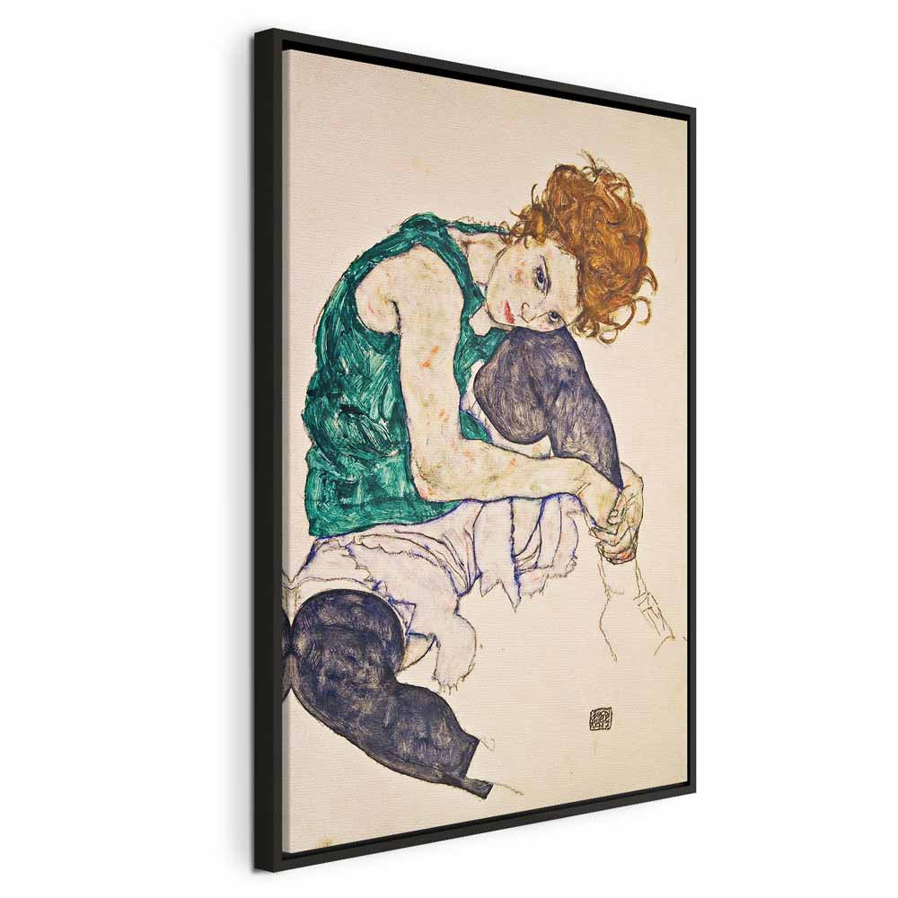 Canvas Print Seated Woman Drawn Up