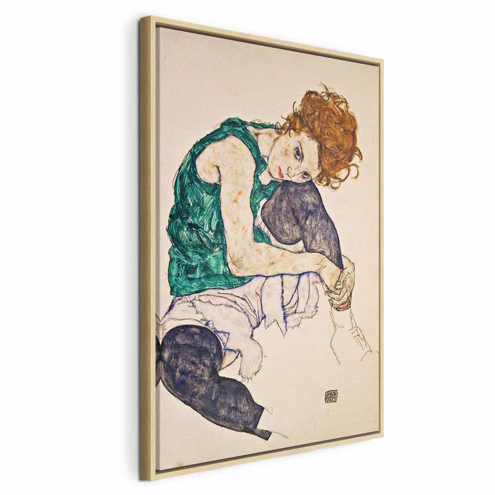 Canvas Print Seated Woman Drawn Up