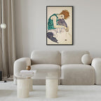 Canvas Print Seated Woman Drawn Up