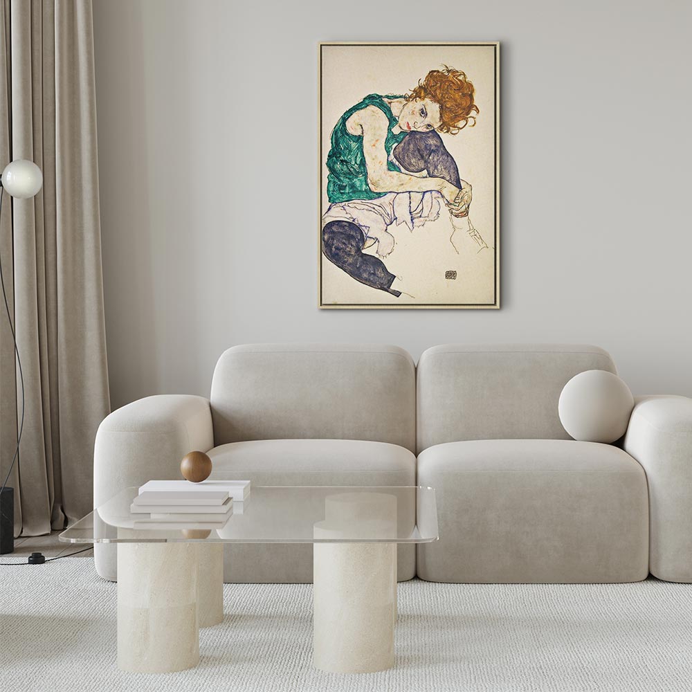 Canvas Print Seated Woman Drawn Up