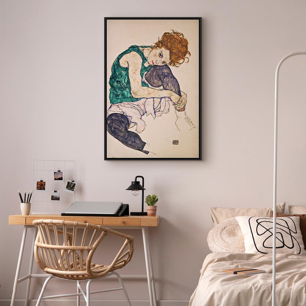 Canvas Print Seated Woman Drawn Up