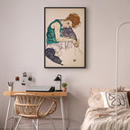 Canvas Print Seated Woman Drawn Up