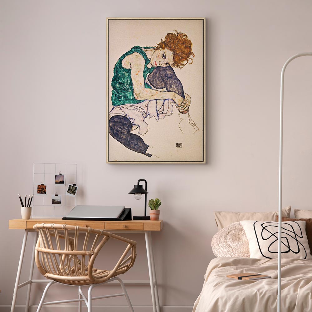 Canvas Print Seated Woman Drawn Up