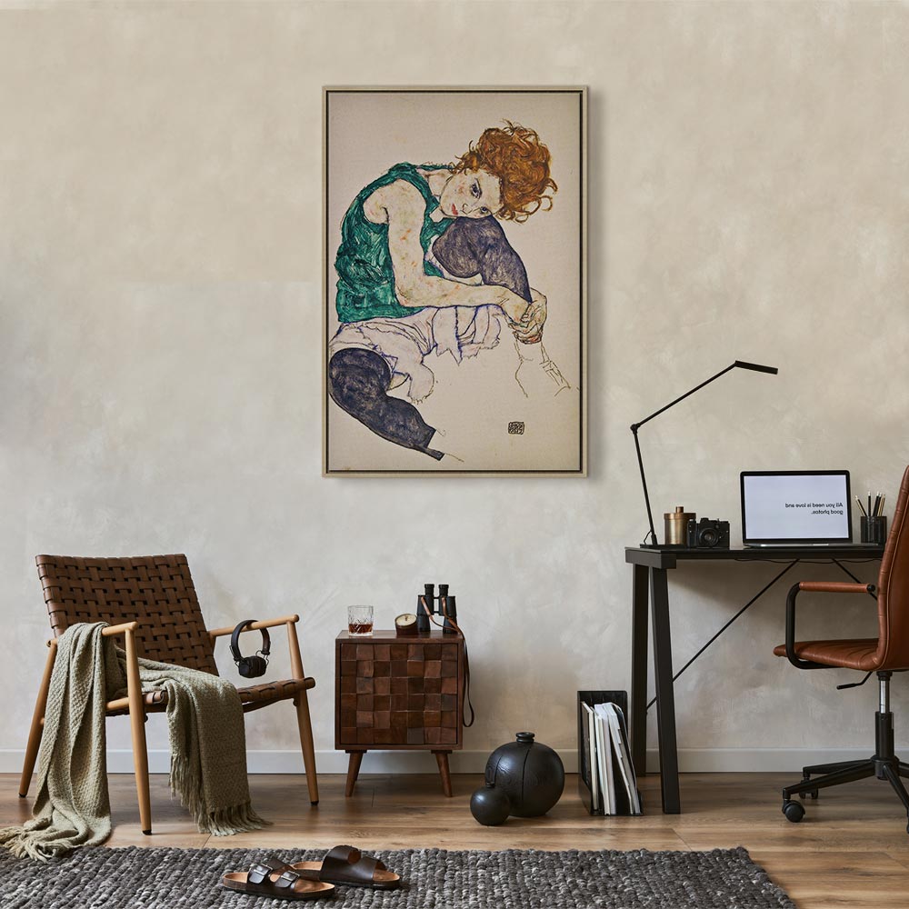 Canvas Print Seated Woman Drawn Up