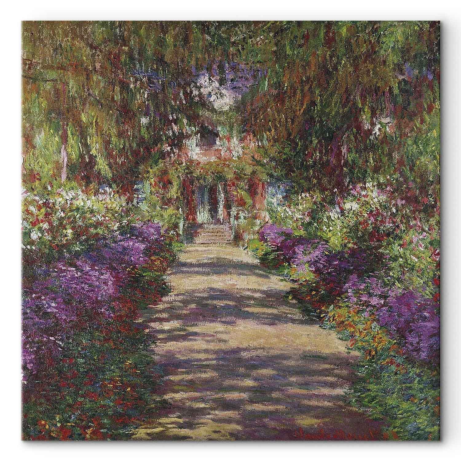 Monet Garden Pathway Colourful Canvas Print