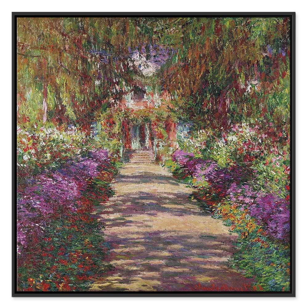 Monet Garden Pathway Colourful Canvas Print