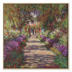 Monet Garden Pathway Colourful Canvas Print