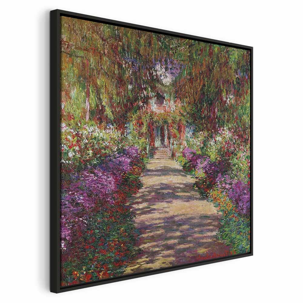 Monet Garden Pathway Colourful Canvas Print