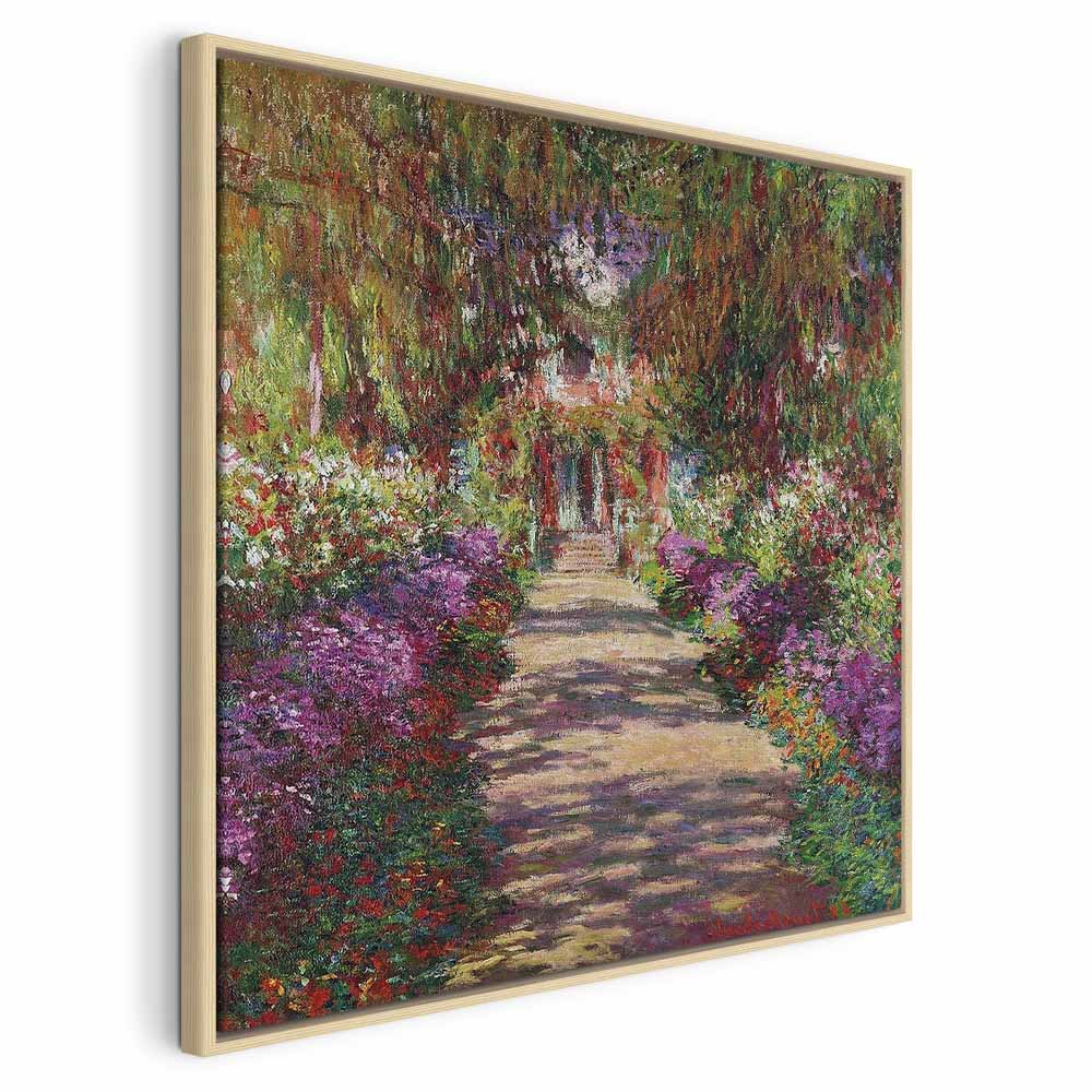 Monet Garden Pathway Colourful Canvas Print