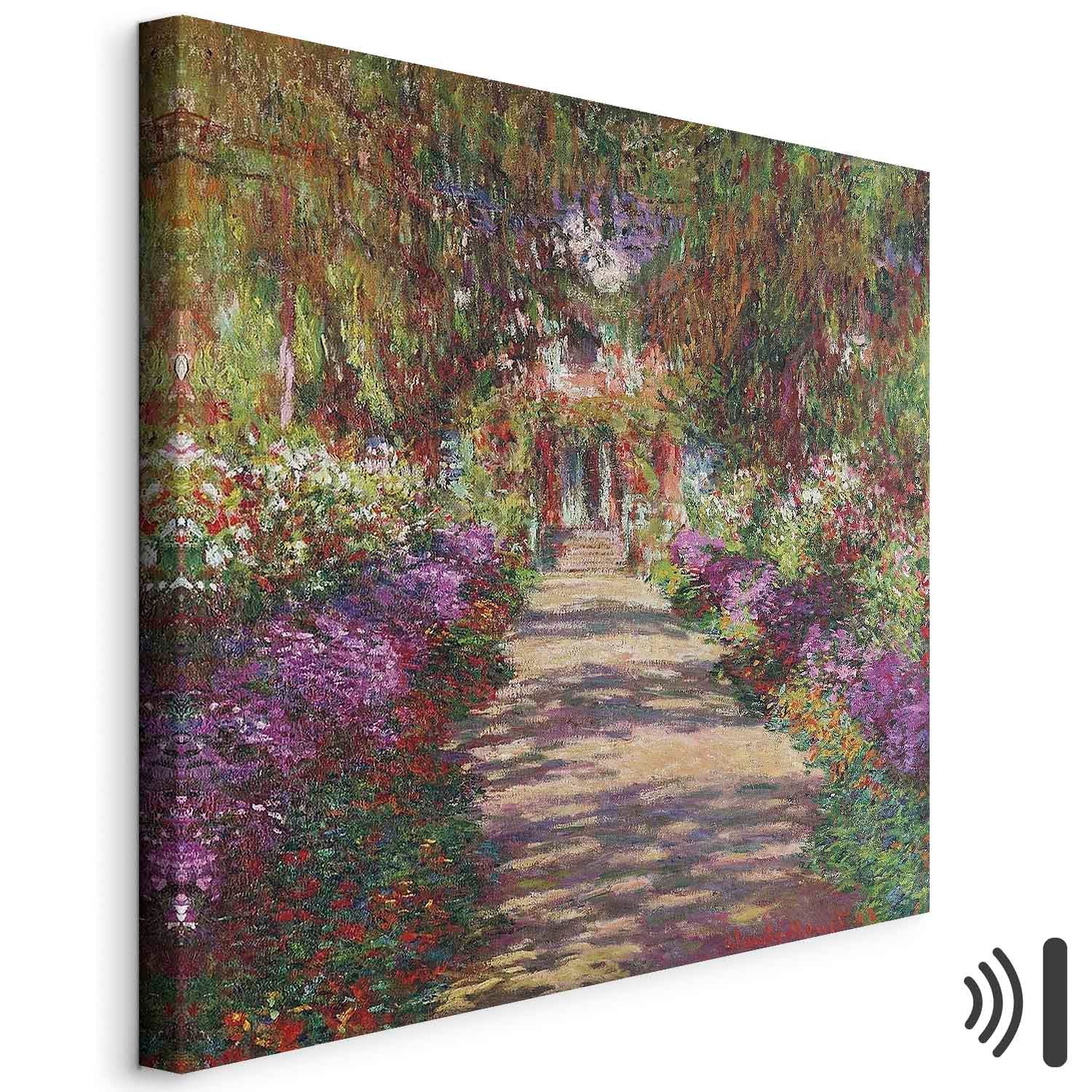 Monet Garden Pathway Colourful Canvas Print