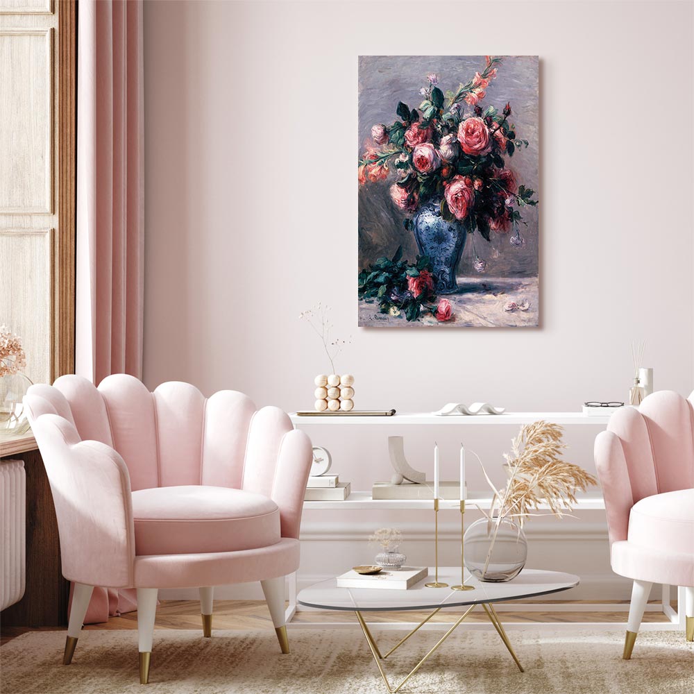 Renoir Vase of Roses Floral Canvas Print