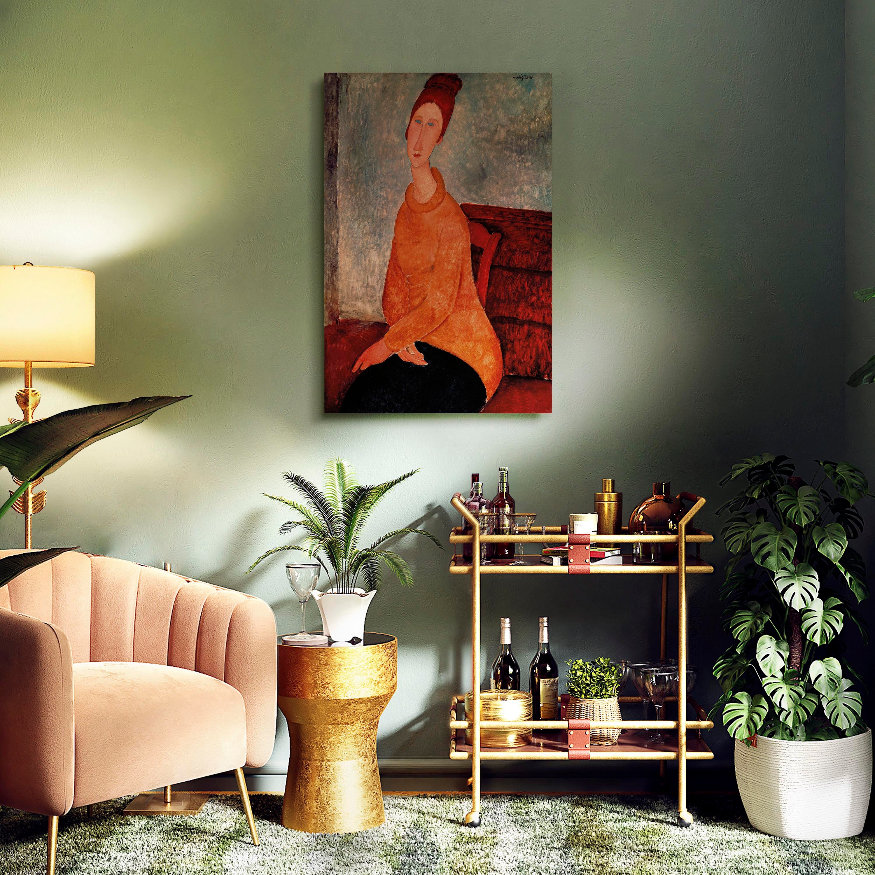 Canvas Print Jeanne Hebuterne in a Yellow Sweater