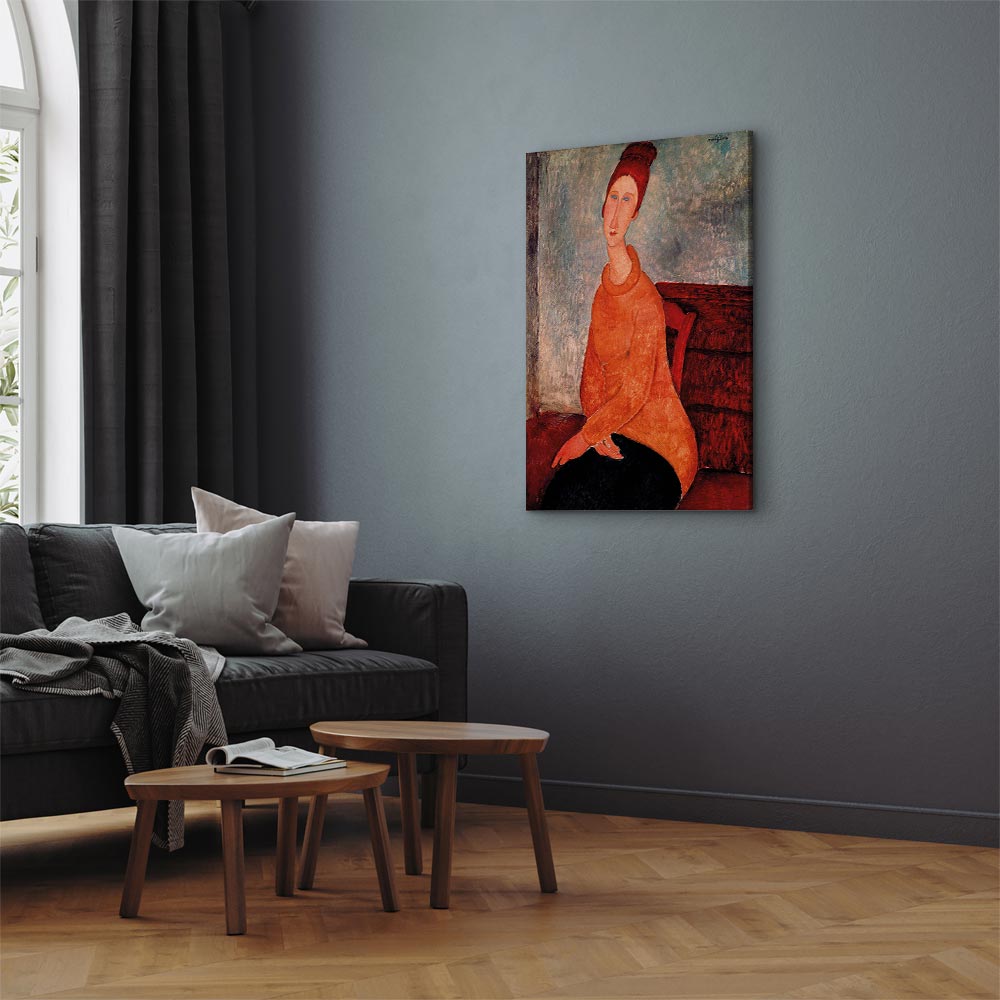 Canvas Print Jeanne Hebuterne in a Yellow Sweater