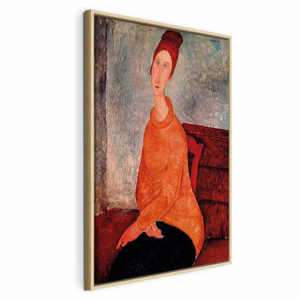 Canvas Print Jeanne Hebuterne in a Yellow Sweater