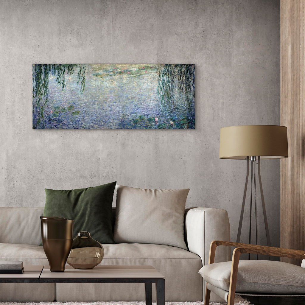 Canvas Print Water Lilies: Two Weeping Willows