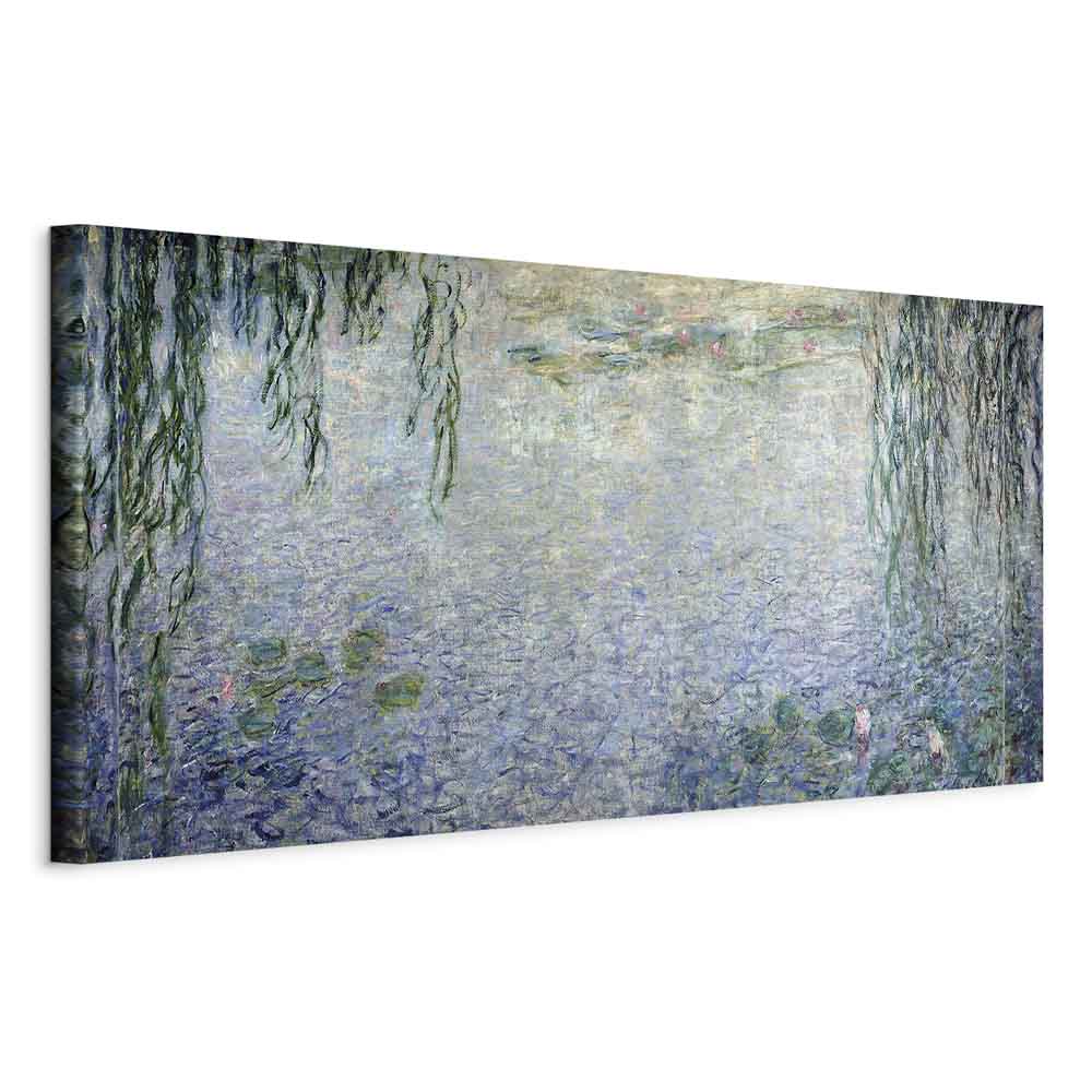 Canvas Print Water Lilies: Two Weeping Willows