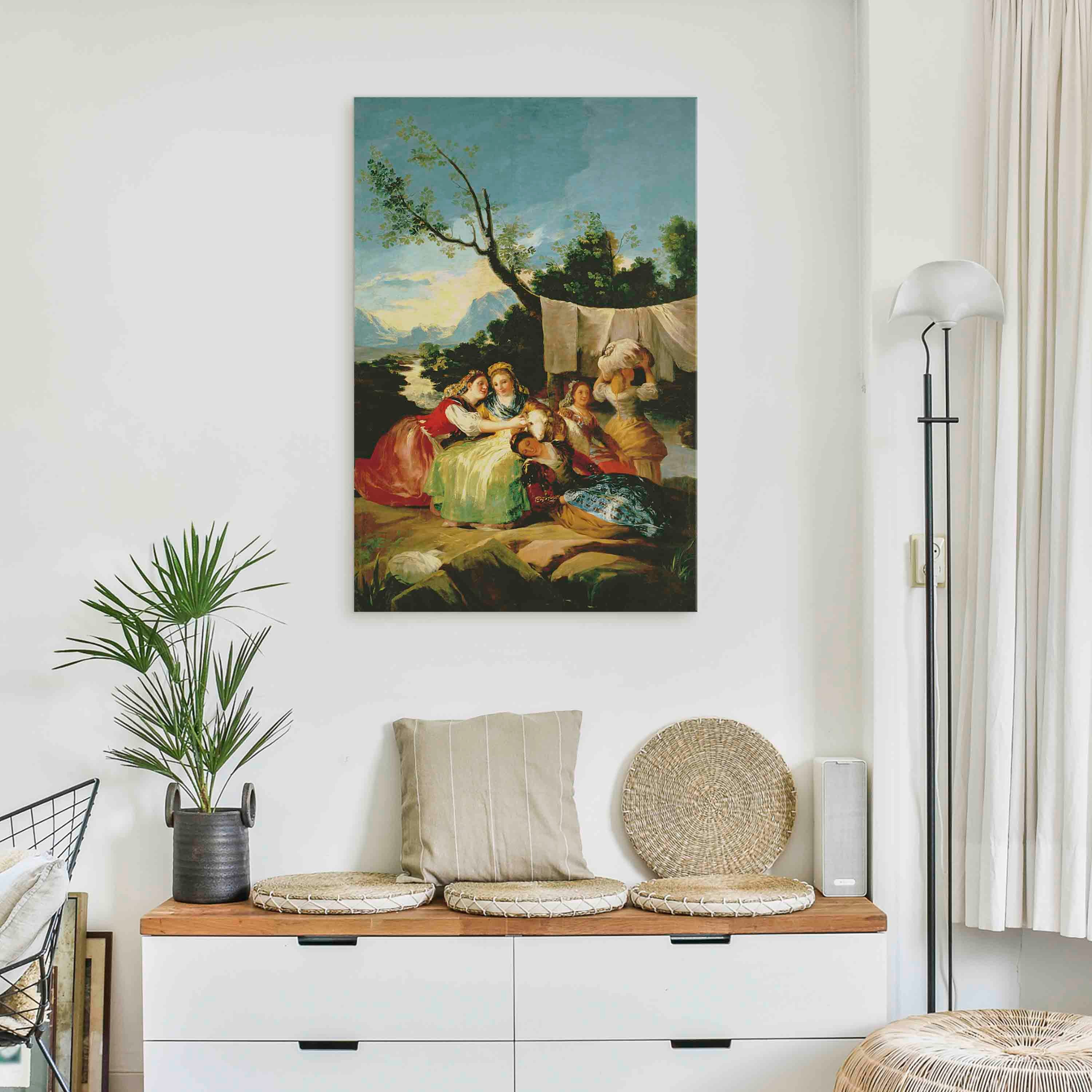 Canvas Print The Washerwomen before Francisco Goya