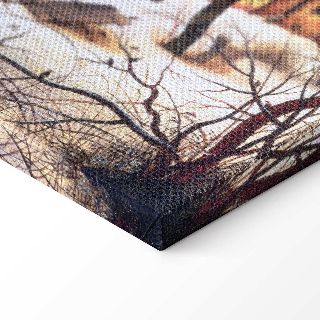 Winter Village Landscape Classic Canvas Print