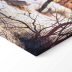 Winter Village Landscape Classic Canvas Print