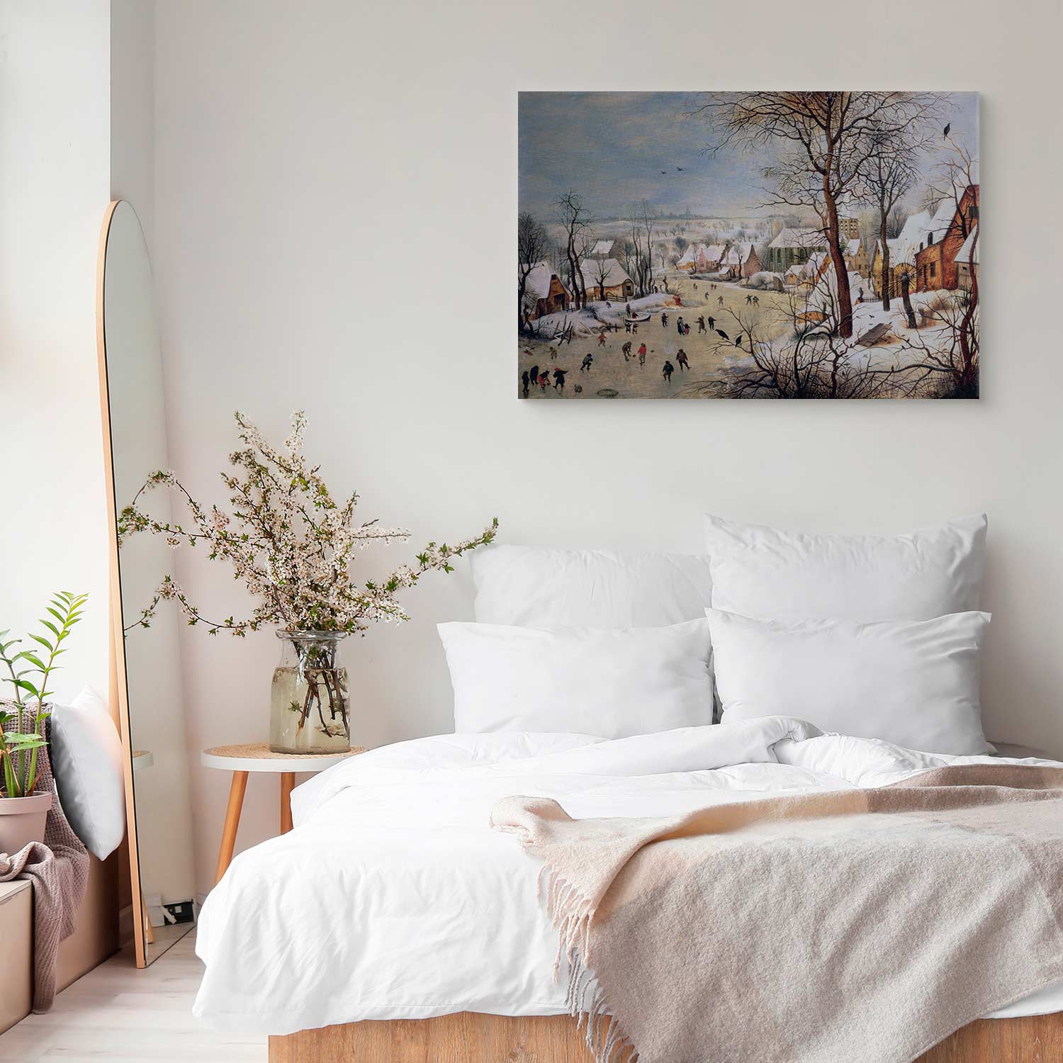 Winter Village Landscape Classic Canvas Print