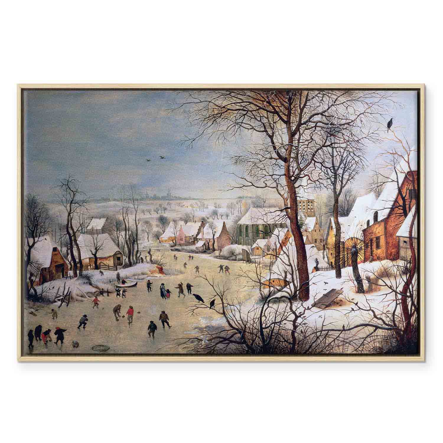 Winter Village Landscape Classic Canvas Print