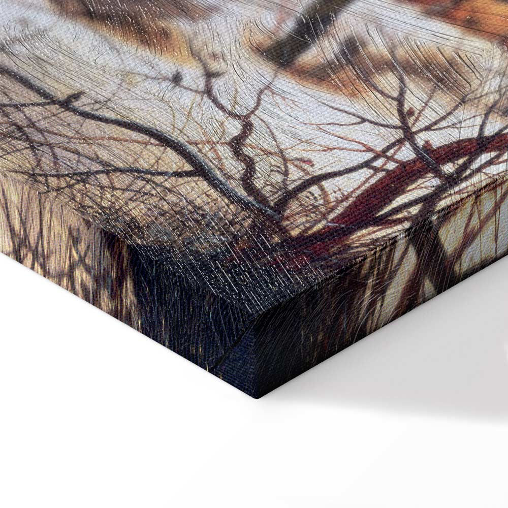 Winter Village Landscape Classic Canvas Print