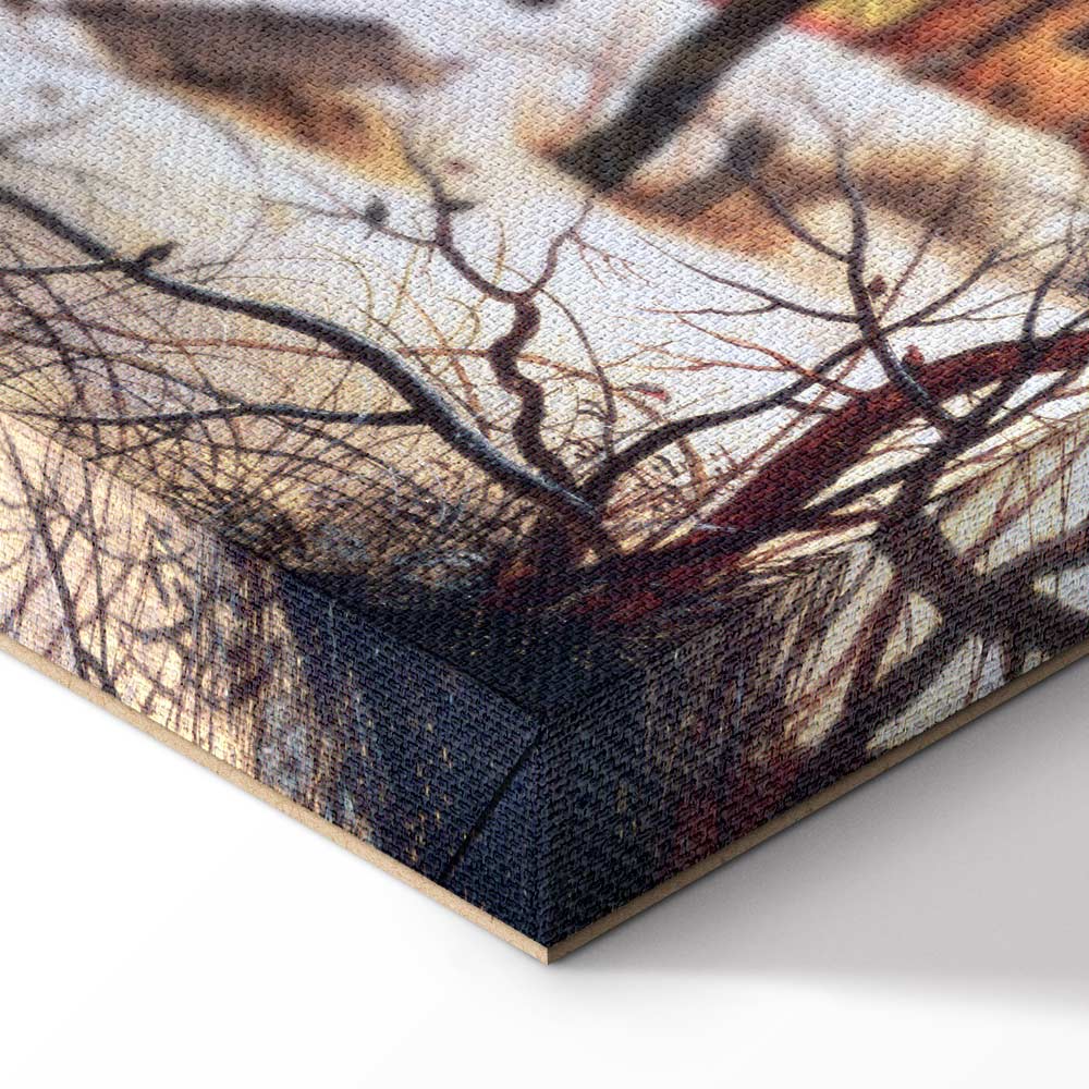 Winter Village Landscape Classic Canvas Print