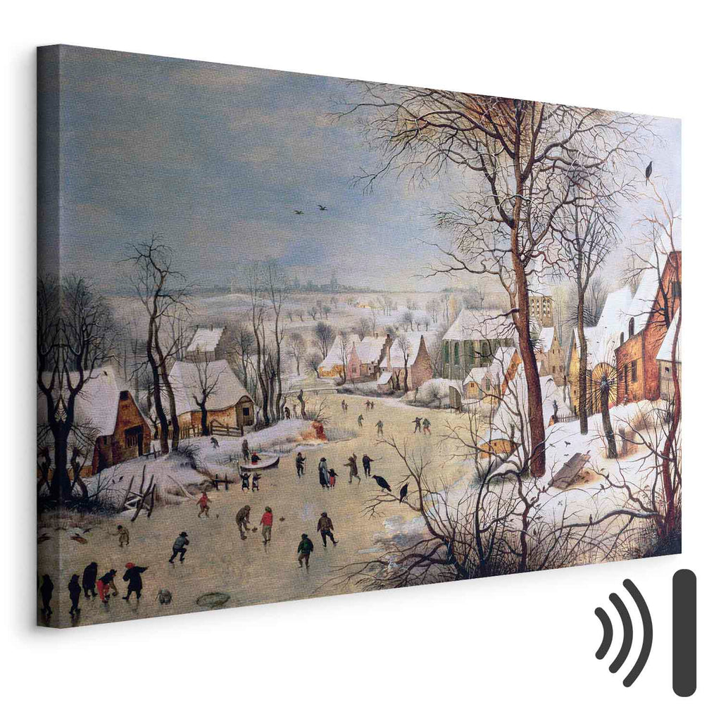 Winter Village Landscape Classic Canvas Print