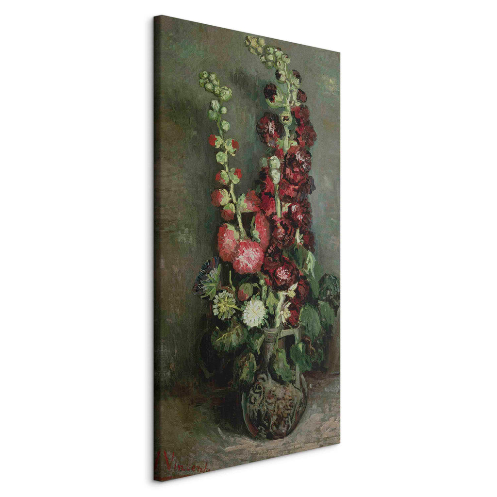 Canvas Print Vase of Hollyhocks by Vincent van Gogh
