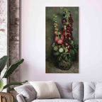 Canvas Print Vase of Hollyhocks by Vincent van Gogh