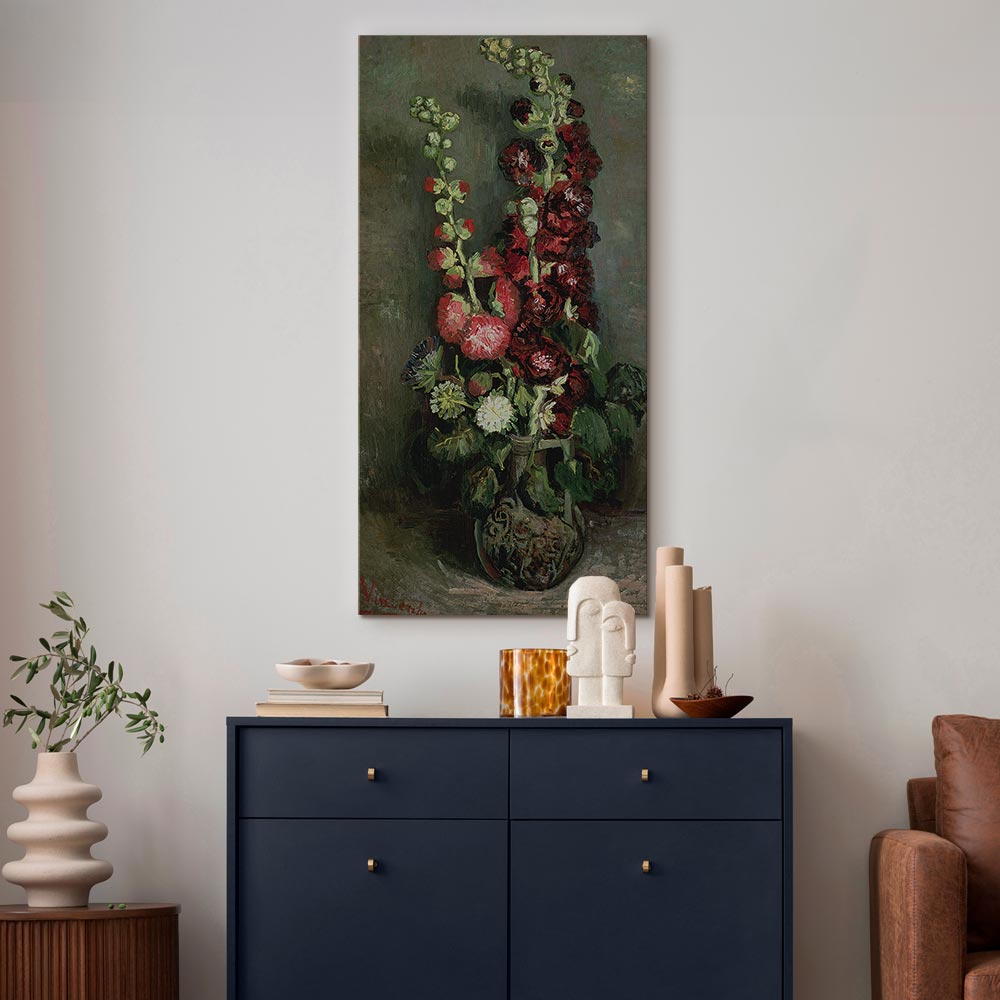 Canvas Print Vase of Hollyhocks by Vincent van Gogh