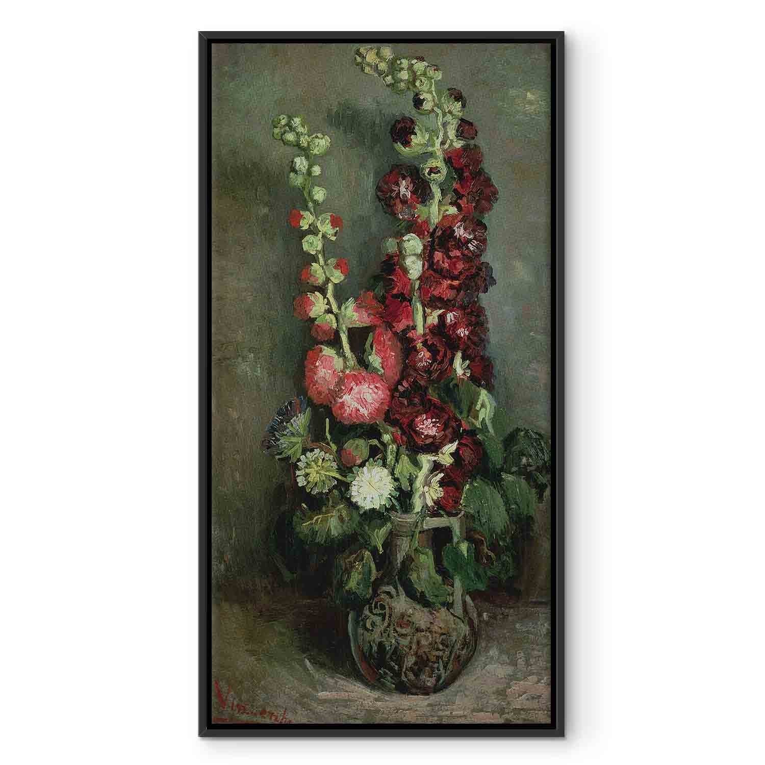 Hollyhocks Still Life Classic Canvas Print