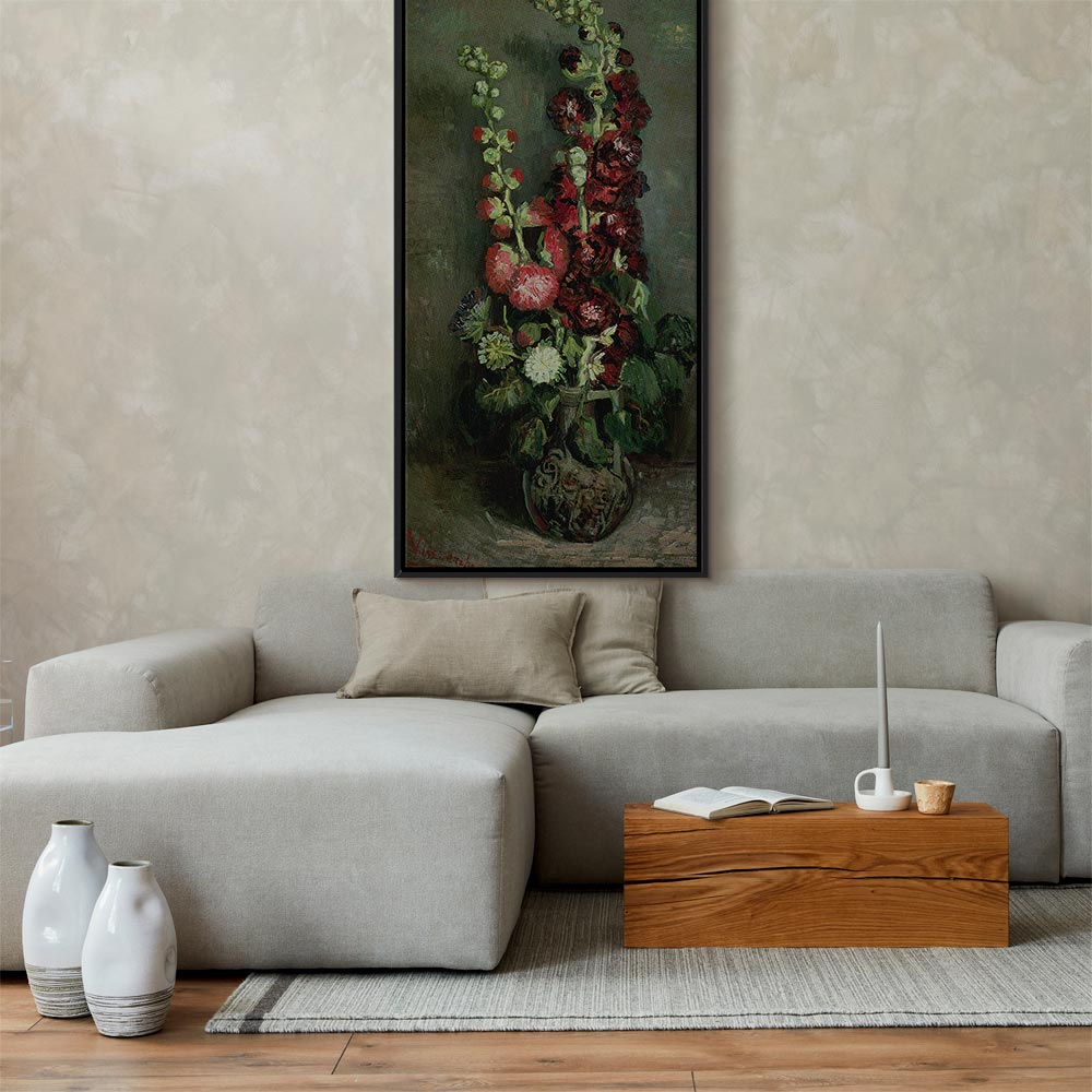 Canvas Print Vase of Hollyhocks by Vincent van Gogh