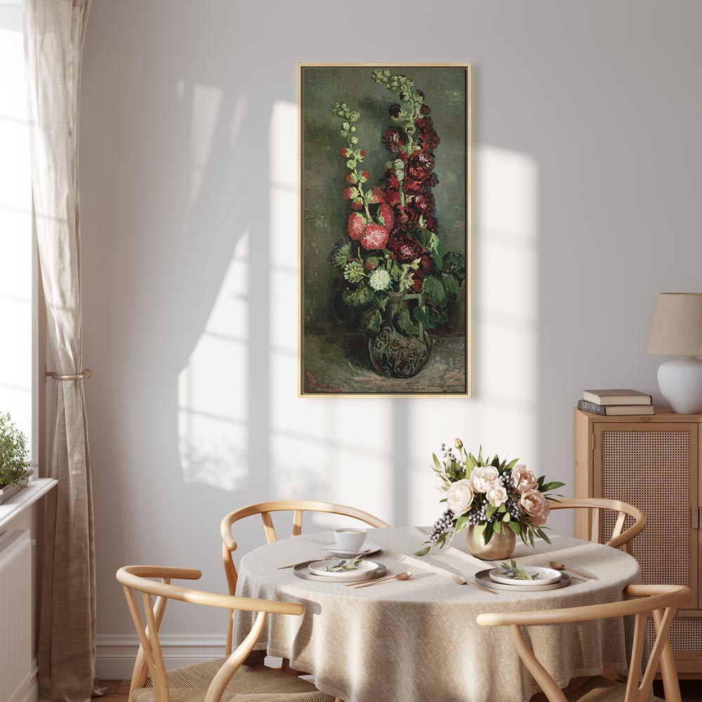 Canvas Print Vase of Hollyhocks by Vincent van Gogh