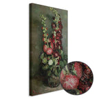 Hollyhocks Still Life Classic Canvas Print