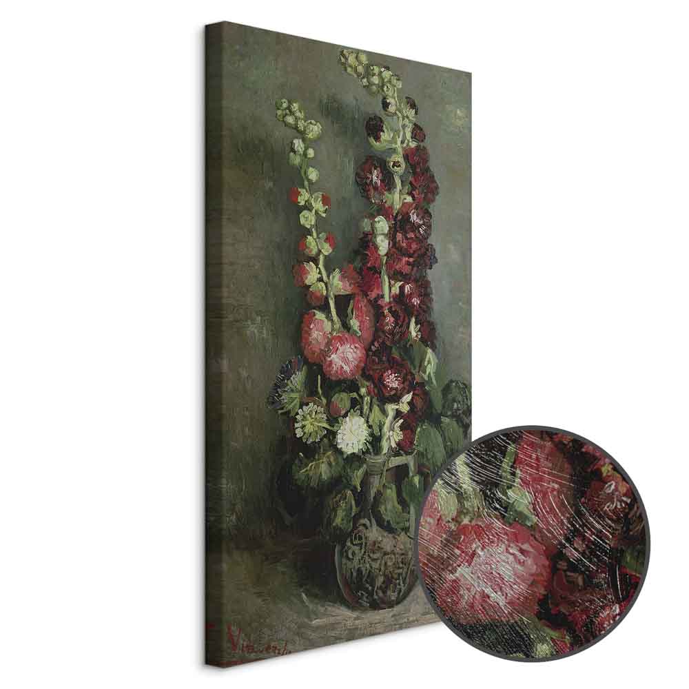 Hollyhocks Still Life Classic Canvas Print