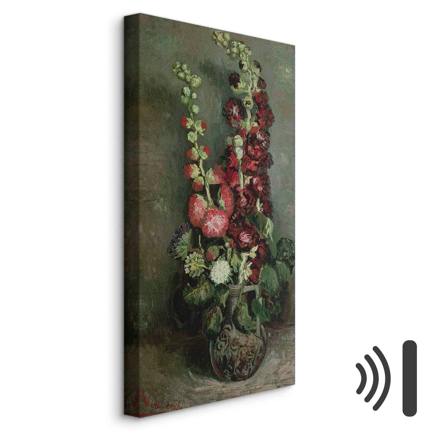 Hollyhocks Still Life Classic Canvas Print