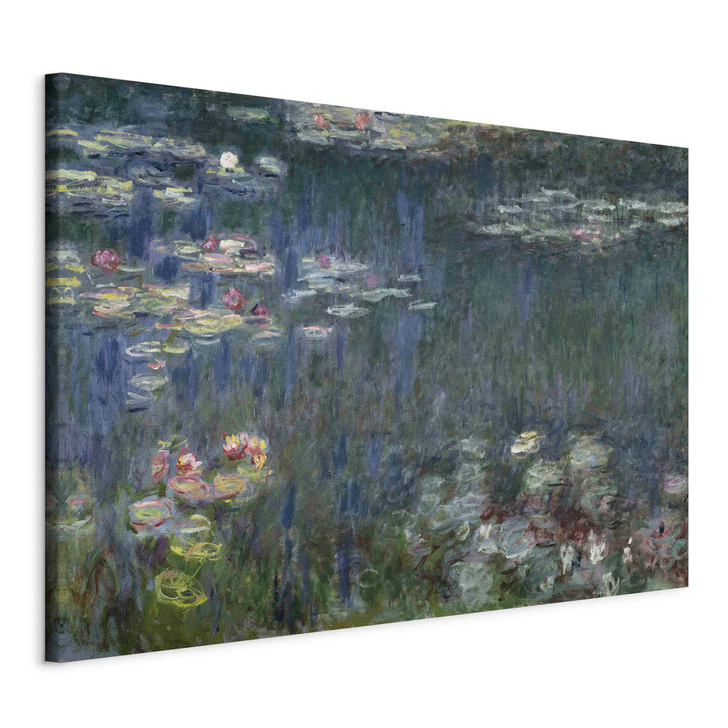 Canvas Print Waterlilies: Green Reflections