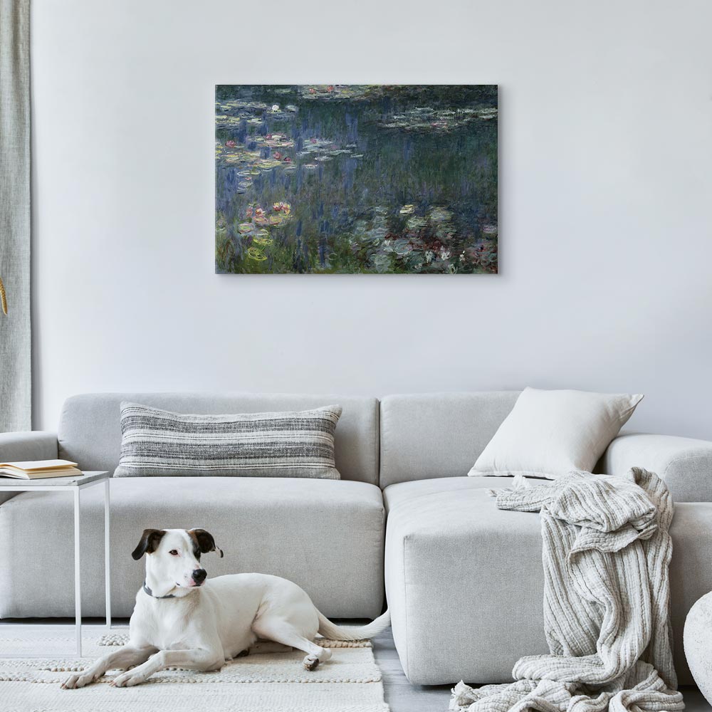 Canvas Print Waterlilies: Green Reflections