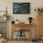 Monet Waterlilies Green Reflections Canvas Print