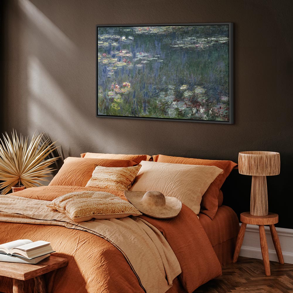 Canvas Print Waterlilies: Green Reflections