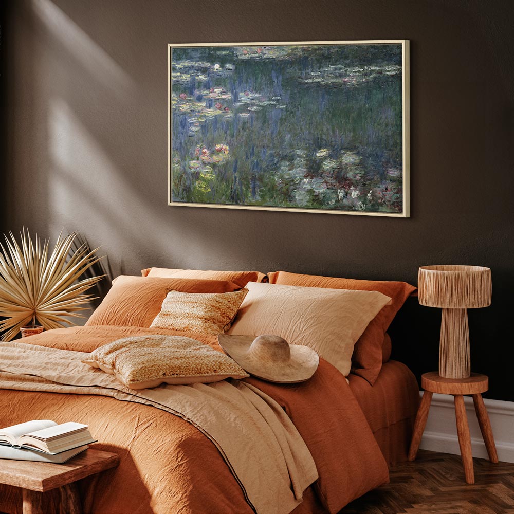 Canvas Print Waterlilies: Green Reflections