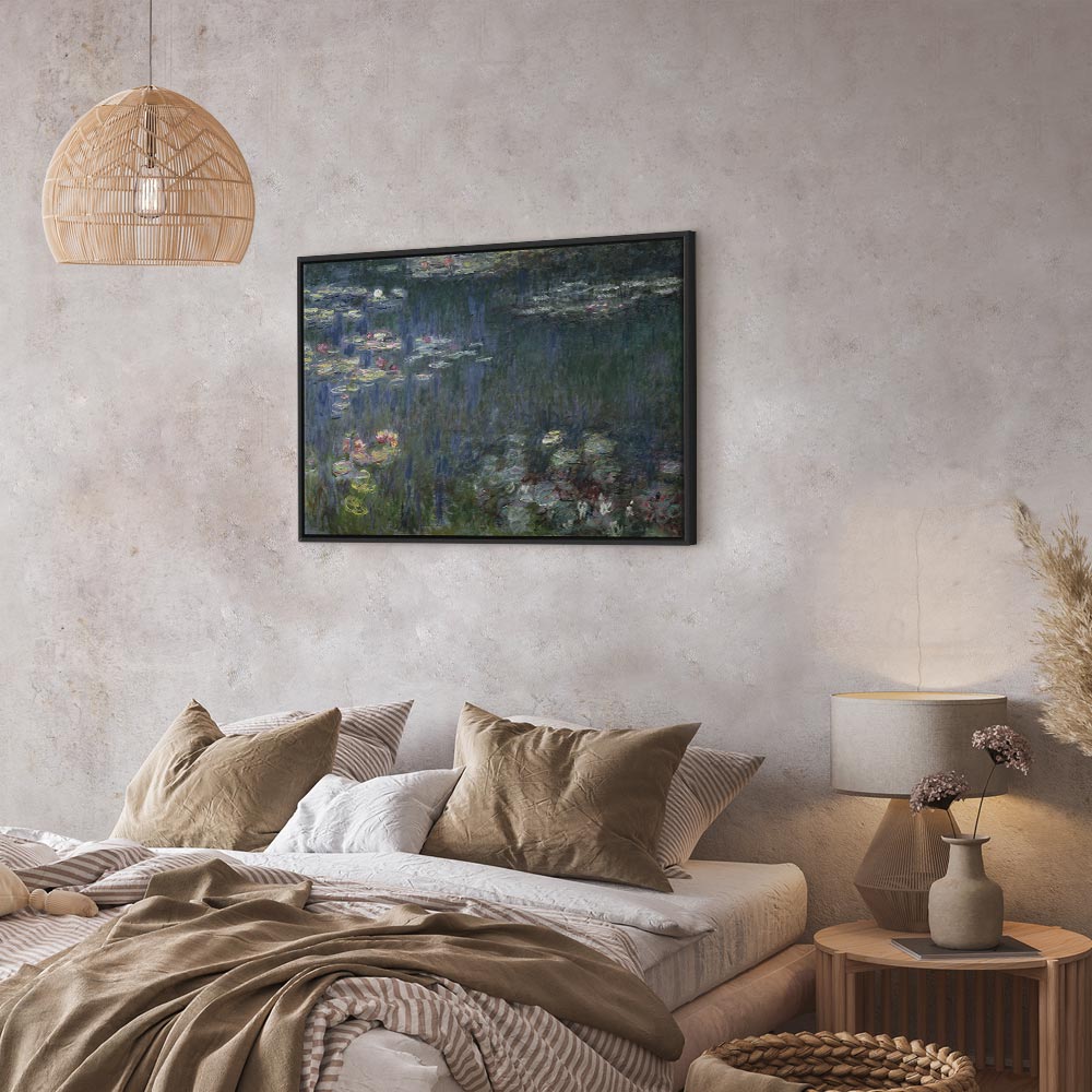 Canvas Print Waterlilies: Green Reflections