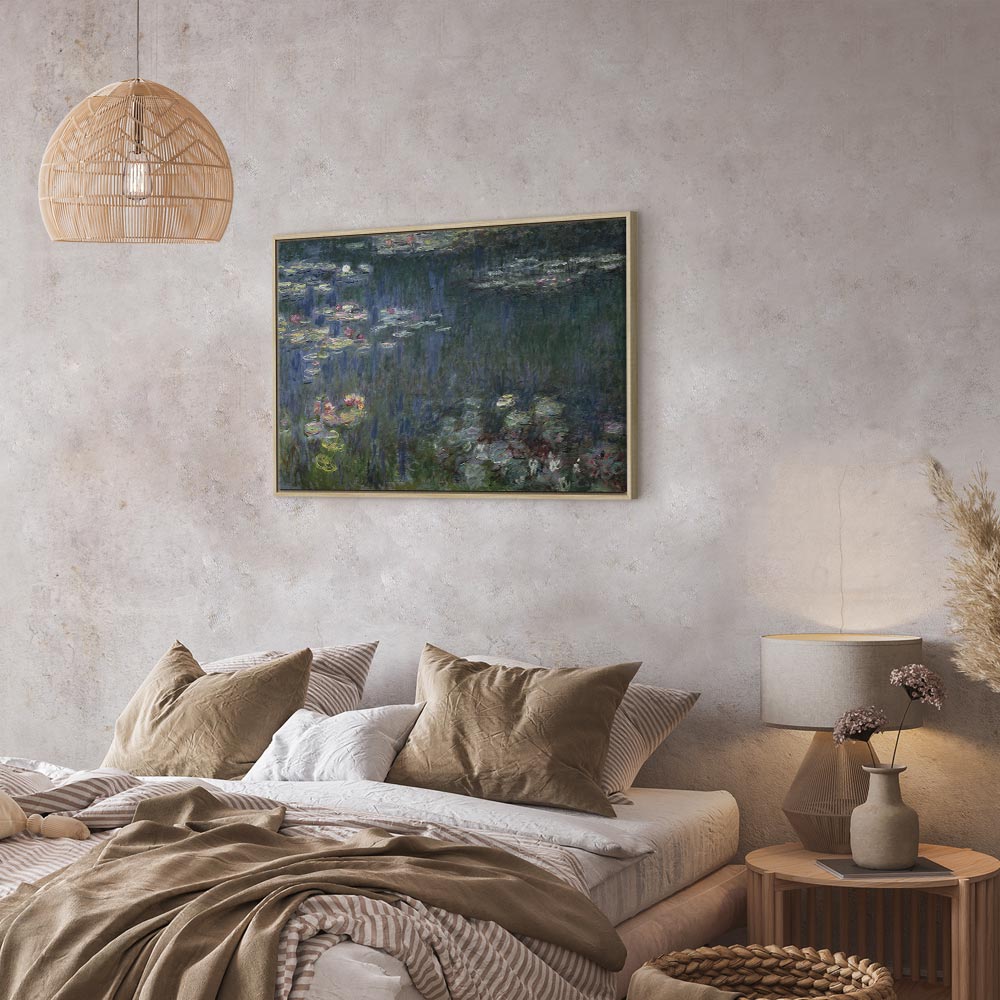 Canvas Print Waterlilies: Green Reflections